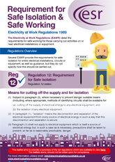 Requirement for safe isolation & safe working