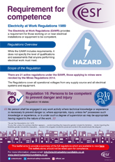 Identifying Competence:  Electricity at Work Regulations 1989