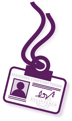 Registered competent person badge graphic